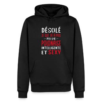 Désolé déjà pris par une Polonaise sexy - Sweat à capuche Premium bio Homme - noir - Devant - Nico (187cm)