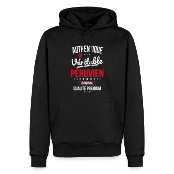 Authentique et véritable Péruvien - Original - Sweat à capuche Premium bio Homme - noir - Devant - Nico (187cm)