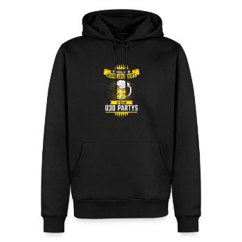 Endlich Qualifiziert für Ü30 Party Geschenk - Männer Premium Bio Hoodie - Schwarz - Vorne - Nico (187cm)