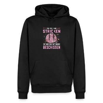 Ein Tag ohne Sticken ist beschissen Hobby Stricken - Männer Premium Bio Hoodie - Schwarz - Vorne - Nico (187cm)