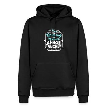 Ein Atemzug ein Moment Apnoe Tauchen Taucher - Männer Premium Bio Hoodie - Schwarz - Vorne - Nico (187cm)