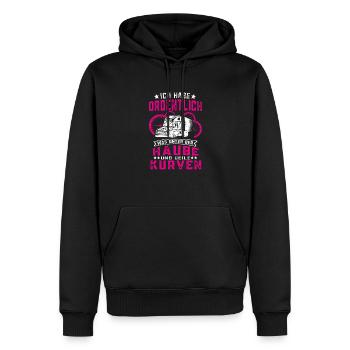 Ordentlich was unter der Haube LKW Fahrer - Männer Premium Bio Hoodie - Schwarz - Vorne - Nico (187cm)