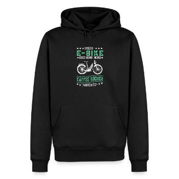 Mein E-Bike kann alles Elektrorad Elektro Fahrrad - Männer Premium Bio Hoodie - Schwarz - Vorne - Nico (187cm)