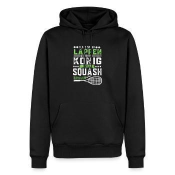 Der König will Squash spielen Squashspieler - Männer Premium Bio Hoodie - Schwarz - Vorne - Nico (187cm)