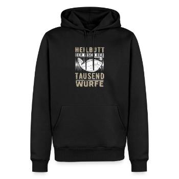 Heilbutt der Fisch der tausend Würfe Angelfreunde - Männer Premium Bio Hoodie - Schwarz - Vorne - Nico (187cm)