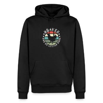 Hühner sind die letzten Dinos Hühnerbesitzer - Männer Premium Bio Hoodie - Schwarz - Vorne - Nico (187cm)