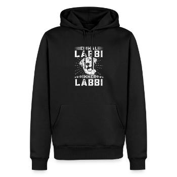 Einmal Labbi immer Labbi Labrador liebhaber - Männer Premium Bio Hoodie - Schwarz - Vorne - Nico (187cm)