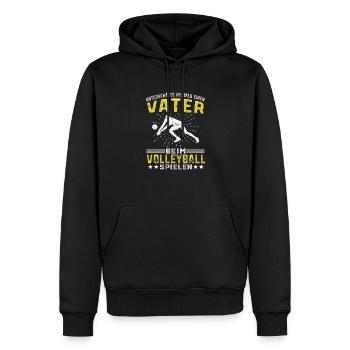 Unterschätze niemals einen Vater beim Volleyball - Männer Premium Bio Hoodie - Schwarz - Vorne - Nico (187cm)