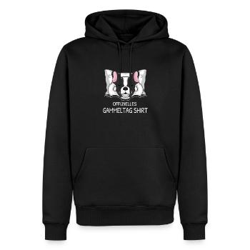 Offizielles Gammeltag Französische Faulenzer - Männer Premium Bio Hoodie - Schwarz - Vorne - Nico (187cm)