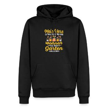 Kleingarten anfänger In meinem Herz wohnt mein - Männer Premium Bio Hoodie - Schwarz - Vorne - Nico (187cm)