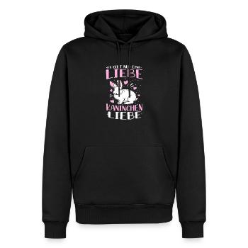 Kaninchen Es gibt nur eine Liebe Kaninchen Liebe - Männer Premium Bio Hoodie - Schwarz - Vorne - Nico (187cm)