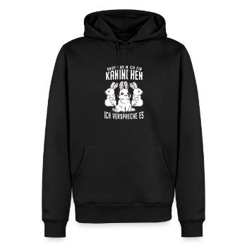 Kaninchen Nur noch ein Kaninchen versprochen - Männer Premium Bio Hoodie - Schwarz - Vorne - Nico (187cm)