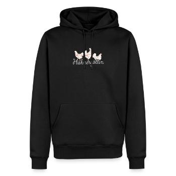 Hühner Hühnergöttin Hühnerhalter Geschenk - Männer Premium Bio Hoodie - Schwarz - Vorne - Nico (187cm)