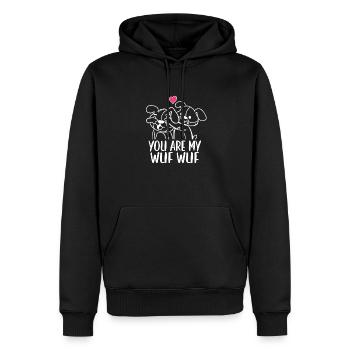 Valentinstag Hunde Verliebte Paare Geschenk - Männer Premium Bio Hoodie - Schwarz - Vorne - Nico (187cm)
