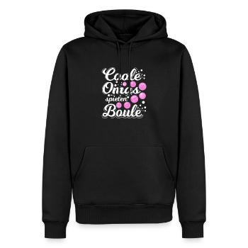 Boulespiel Petanque Coole Omas spielen - Männer Premium Bio Hoodie - Schwarz - Vorne - Nico (187cm)