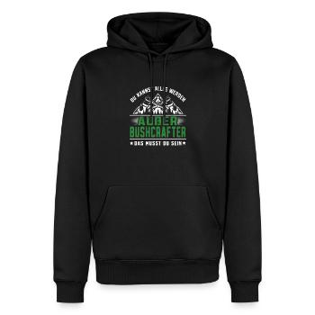 Bushcraft Survival Überleben in der Bushcrafter - Männer Premium Bio Hoodie - Schwarz - Vorne - Nico (187cm)