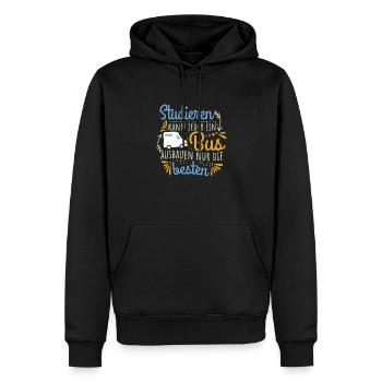 Camping Studieren kann jeder Busausbau Camper - Männer Premium Bio Hoodie - Schwarz - Vorne - Nico (187cm)