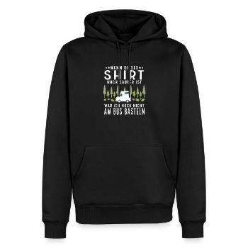 Camping Natur Road Trip Wohnmobil Busausbau - Männer Premium Bio Hoodie - Schwarz - Vorne - Nico (187cm)