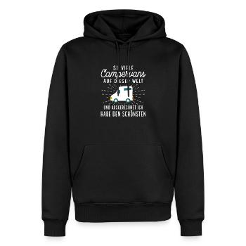Camping Natur Road Trip Wohnmobil Busausbau - Männer Premium Bio Hoodie - Schwarz - Vorne - Nico (187cm)