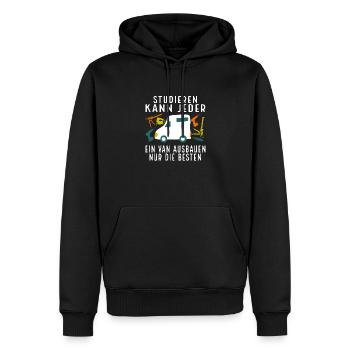 Camping Studieren kann jeder Van ausbau - Männer Premium Bio Hoodie - Schwarz - Vorne - Nico (187cm)