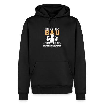 Bau Baustelle Bauarbeiter Maschinen Maurermeister - Männer Premium Bio Hoodie - Schwarz - Vorne - Nico (187cm)