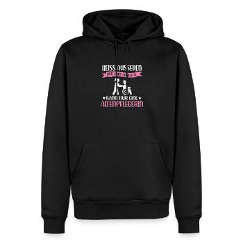 Pflegekraft Senioren Betreuung Pflege - Männer Premium Bio Hoodie - Schwarz - Vorne - Nico (187cm)