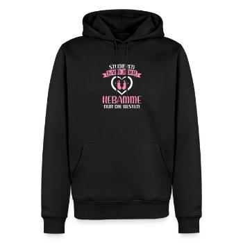 Studieren kann jeder Hebamme nur die besten - Männer Premium Bio Hoodie - Schwarz - Vorne - Nico (187cm)