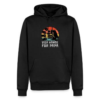 Vier Hände für Papa Baby Vatertagsgeschenk - Männer Premium Bio Hoodie - Schwarz - Vorne - Nico (187cm)