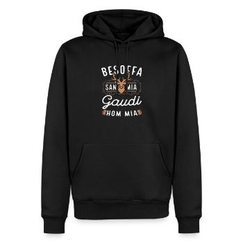 Trachtenshirt Besoffa san mia Lausbua Bayrisches - Männer Premium Bio Hoodie - Schwarz - Vorne - Nico (187cm)