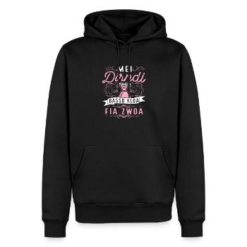 Trachten Dirndl bassd kloa Lausbua Bayrisches - Männer Premium Bio Hoodie - Schwarz - Vorne - Nico (187cm)