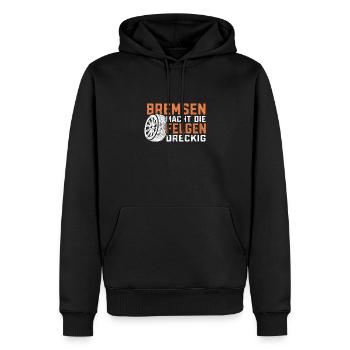 KFZ Mechaniker Bremsen macht die Felgen dreckig - Männer Premium Bio Hoodie - Schwarz - Vorne - Nico (187cm)