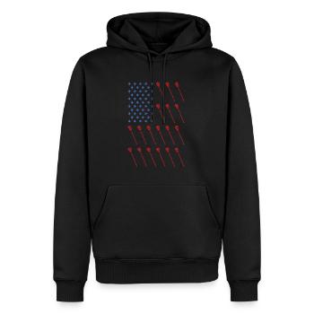 Sport Us Flag Field Lacrosse - Sweat à capuche Premium bio Homme - noir - Devant - Nico (187cm)