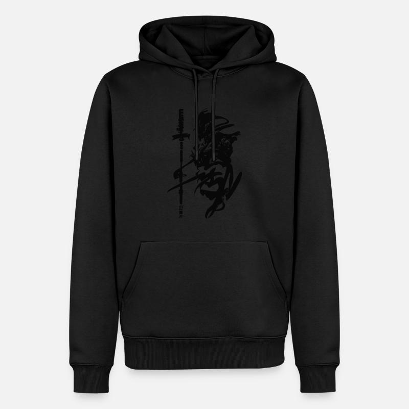 Samurai - Männer Premium Bio Hoodie - Schwarz