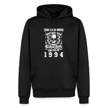 les meilleurs sont nés en 1994 - Sweat à capuche Premium bio Homme - noir - Devant - Nico (187cm)