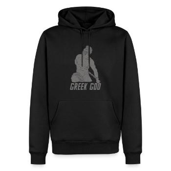GreekGod Gym Trainingsshirt Geschenk - Männer Premium Bio Hoodie - Schwarz - Vorne - Nico (187cm)
