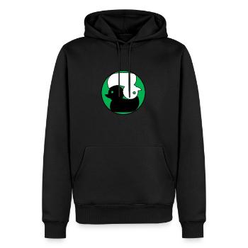 Grüne Ente Japan Zen - Männer Premium Bio Hoodie - Schwarz - Vorne - Nico (187cm)