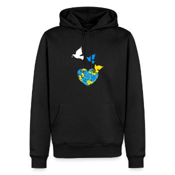 Ukraine - Men’s Premium Organic Hoodie - black - Front - Nico (187cm)