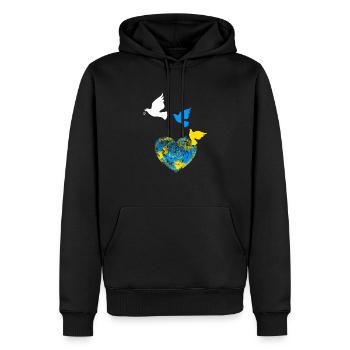 Paix - Sweat à capuche Premium bio Homme - noir - Devant - Nico (187cm)