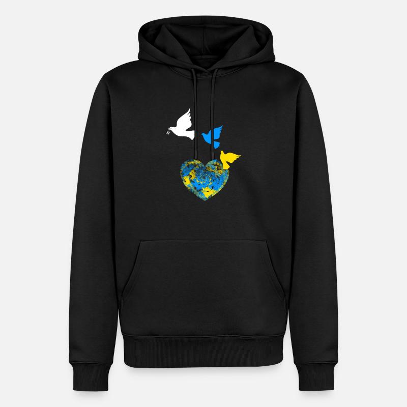 Paix - Sweat à capuche Premium bio Homme - noir