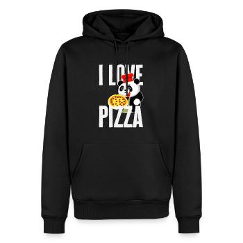 Ich liebe Pizza - Lustiger Pizza-Liebhaber Spruch - Männer Premium Bio Hoodie - Schwarz - Vorne - Nico (187cm)