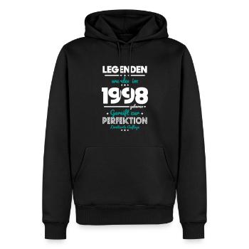 25. Geburtstag - Legenden wurden im 1998 - Männer Premium Bio Hoodie - Schwarz - Vorne - Nico (187cm)