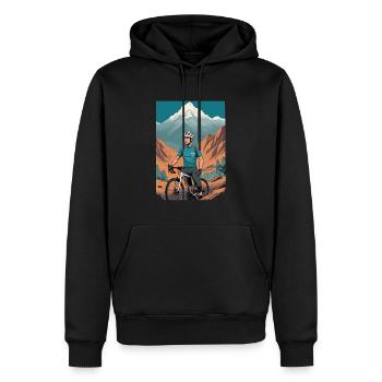 Radfahrer - Männer Premium Bio Hoodie - Schwarz - Vorne - Nico (187cm)