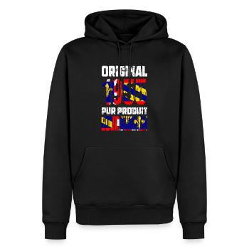 70. Jahrestag - Original - 1955 Burgundisch - Männer Premium Bio Hoodie - Schwarz - Vorne - Nico (187cm)
