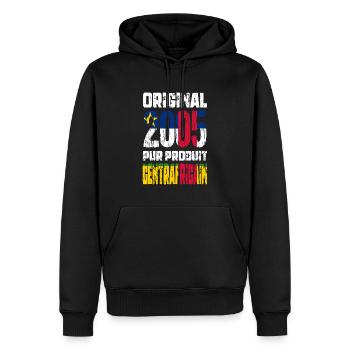 20-jähriges Jubiläum - Original 2005 Zentralafrikanisch - Männer Premium Bio Hoodie - Schwarz - Vorne - Nico (187cm)