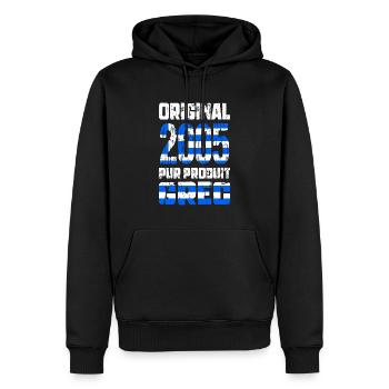 20 Jahre Jubiläum - Original 2005 - Griechisch - Männer Premium Bio Hoodie - Schwarz - Vorne - Nico (187cm)