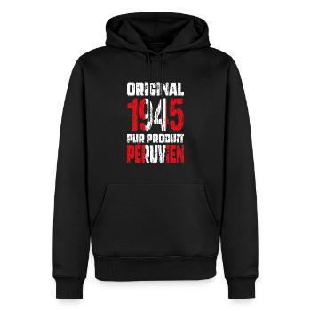 80. Geburtstag - Original 1945 - Peruanisch - Männer Premium Bio Hoodie - Schwarz - Vorne - Nico (187cm)