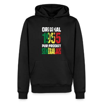 70th Anniversary - Original 1955 - Senegalese - Men’s Premium Organic Hoodie - black - Front - Nico (187cm)