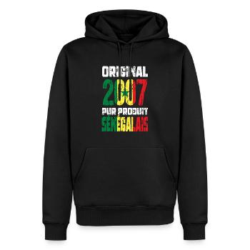 18th Birthday - Original 2007 - Senegalese - Men’s Premium Organic Hoodie - black - Front - Nico (187cm)