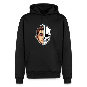 Visage et Squelette Anatomie du Crâne Radiologie - Sweat à capuche Premium bio Homme - noir - Devant - Nico (187cm)