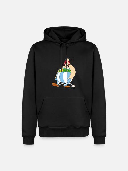 Asterix & Obelix - Obelix is singing - Sudadera con capucha prémium ecológica para hombre - negro